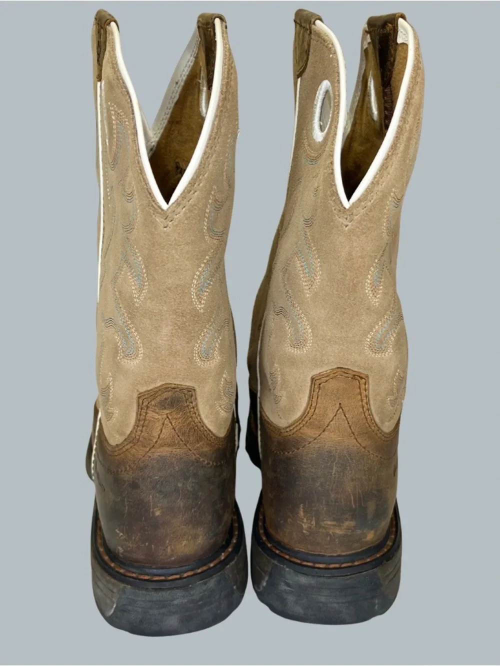Ariat WorkHog Youth 5.5 Brown Leather Wide Square Toe Cowboy Western Boots